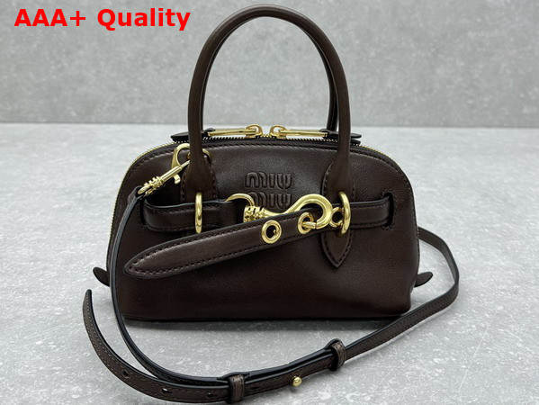 Miu Miu Aventure Mini Nappa Leather Bag in Briarwood 5BP090 Replica