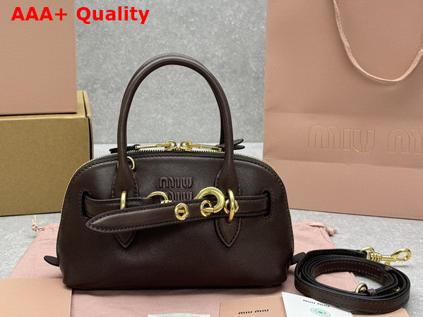 Miu Miu Aventure Mini Nappa Leather Bag in Briarwood 5BP090 Replica
