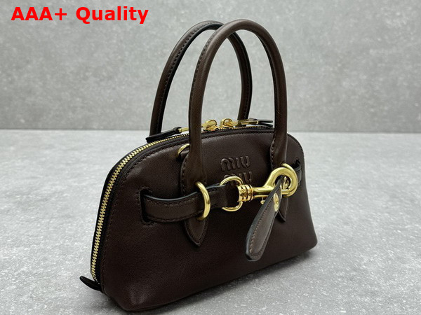 Miu Miu Aventure Mini Nappa Leather Bag in Briarwood 5BP090 Replica
