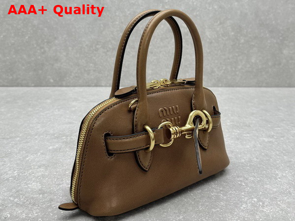 Miu Miu Aventure Mini Nappa Leather Bag in Oak 5BP090 Replica