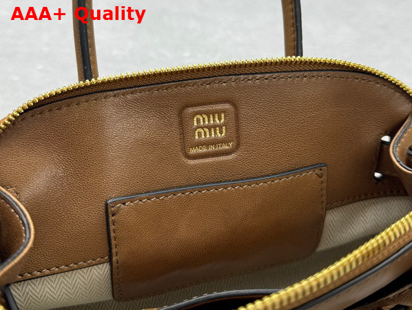 Miu Miu Aventure Mini Nappa Leather Bag in Oak 5BP090 Replica
