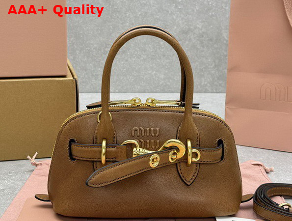 Miu Miu Aventure Mini Nappa Leather Bag in Oak 5BP090 Replica