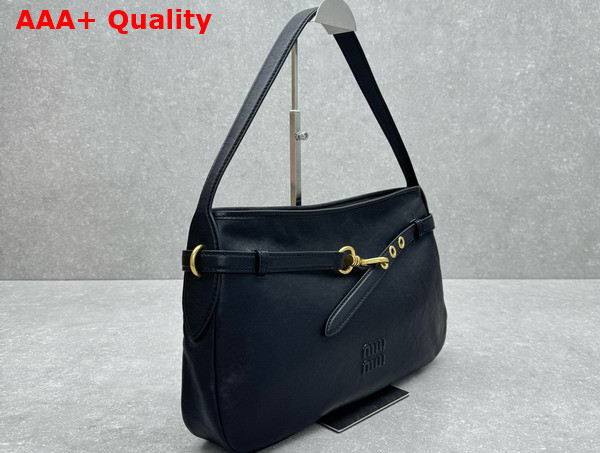 Miu Miu Aventure Nappa Leather Bag in Black 5BC181 Replica