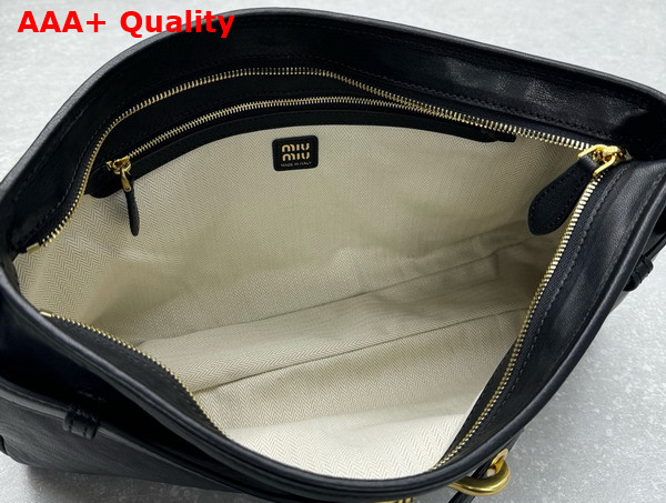 Miu Miu Aventure Nappa Leather Bag in Black 5BC181 Replica