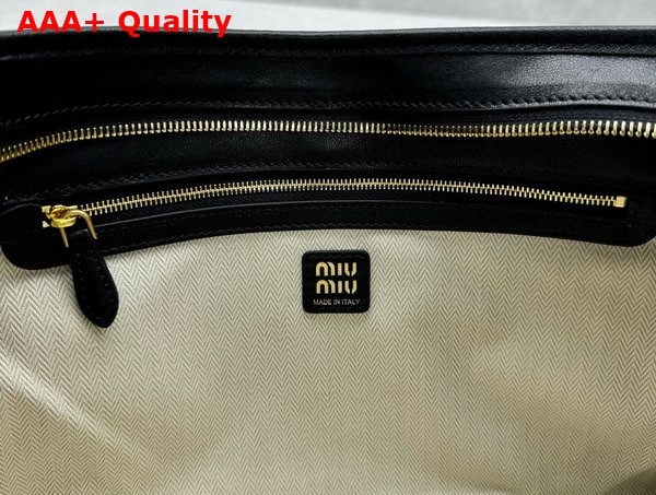 Miu Miu Aventure Nappa Leather Bag in Black 5BC181 Replica