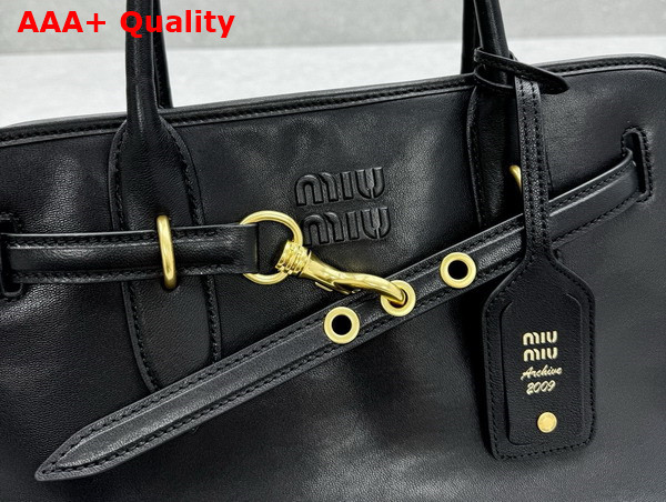 Miu Miu Aventure Nappa Leather Bag in Black 5BG310 Replica