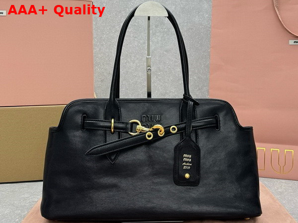 Miu Miu Aventure Nappa Leather Bag in Black 5BG310 Replica