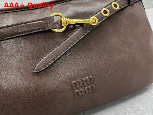 Miu Miu Aventure Nappa Leather Bag in Briarwood 5BC181 Replica