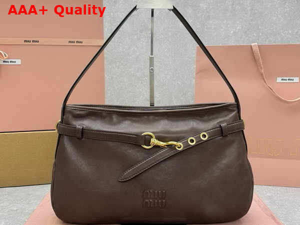 Miu Miu Aventure Nappa Leather Bag in Briarwood 5BC181 Replica