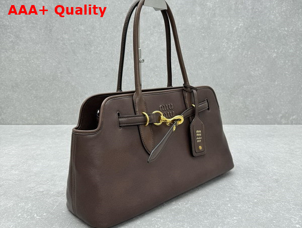 Miu Miu Aventure Nappa Leather Bag in Briarwood 5BG310 Replica