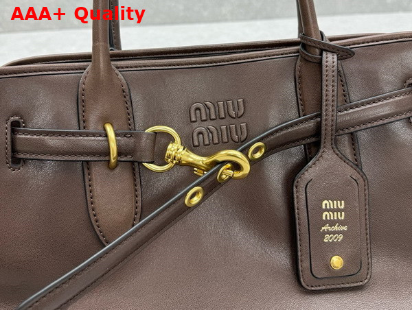 Miu Miu Aventure Nappa Leather Bag in Briarwood 5BG310 Replica