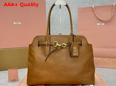 Miu Miu Aventure Nappa Leather Bag in Cognac 5BG291 Replica