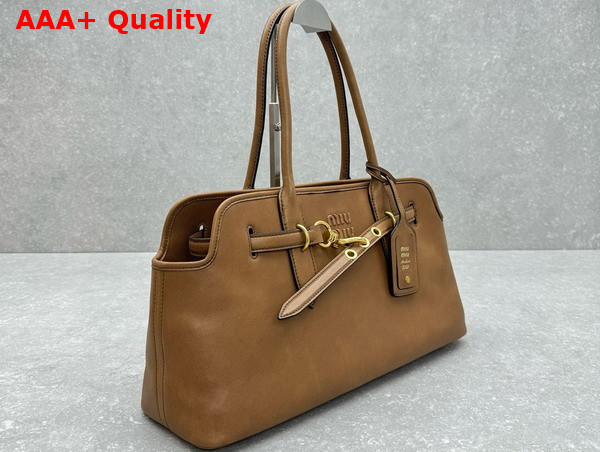 Miu Miu Aventure Nappa Leather Bag in Oak 5BG310 Replica