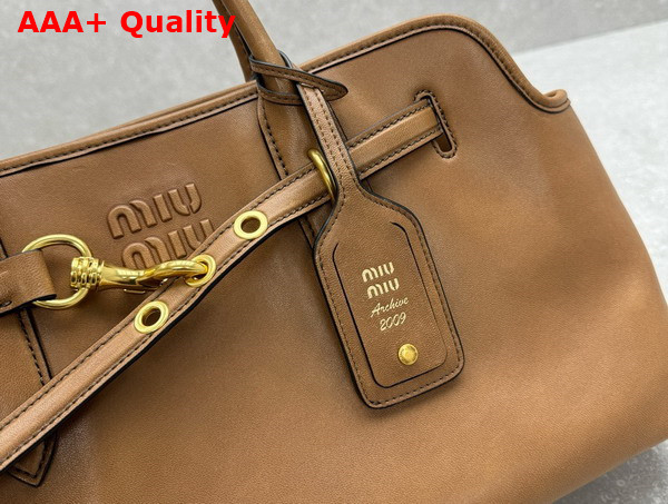 Miu Miu Aventure Nappa Leather Bag in Oak 5BG310 Replica
