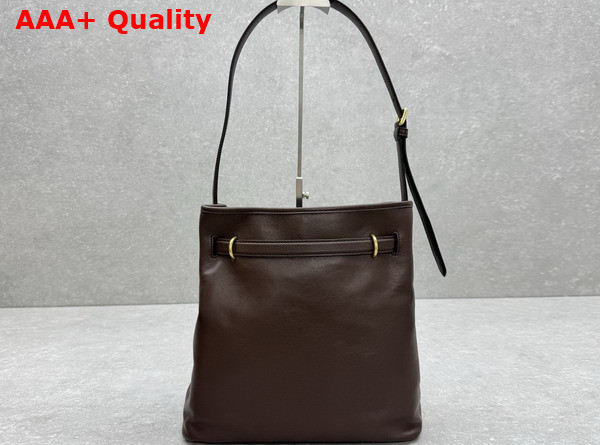 Miu Miu Aventure Nappa Leather Bucket Bag in Briarwood 5BE101 Replica