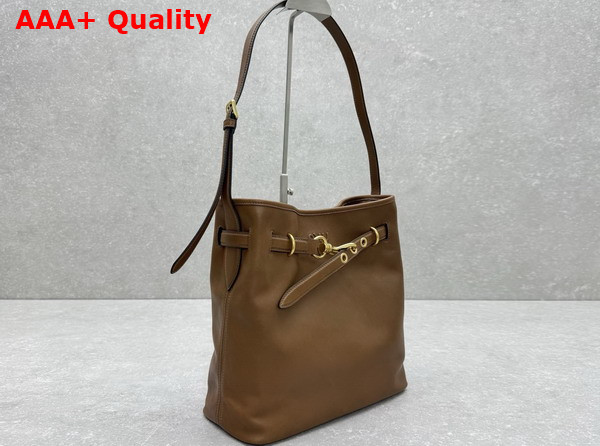 Miu Miu Aventure Nappa Leather Bucket Bag in Oak 5BE101 Replica