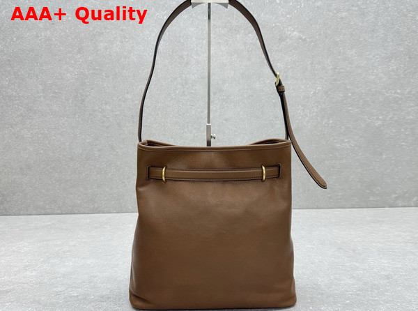 Miu Miu Aventure Nappa Leather Bucket Bag in Oak 5BE101 Replica