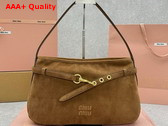 Miu Miu Aventure Suede Bag in Oak 5BC181 Replica