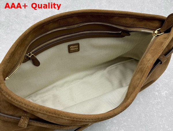 Miu Miu Aventure Suede Bag in Oak 5BC181 Replica