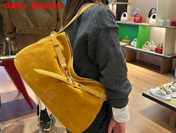 Miu Miu Aventure Suede Bag in Whiskey 5BC181 Replica