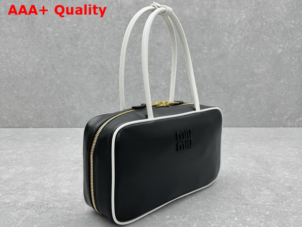 Miu Miu Beau Leather Bag Black and White 5BB172 Replica