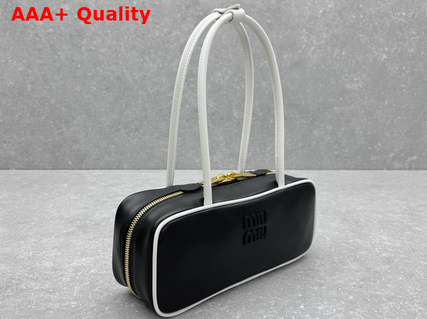 Miu Miu Beau Leather Bag Black and White 5BB173 Replica