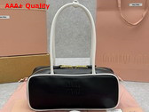 Miu Miu Beau Leather Bag Black and White 5BB173 Replica