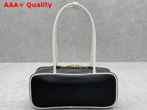 Miu Miu Beau Leather Bag Black and White 5BB173 Replica