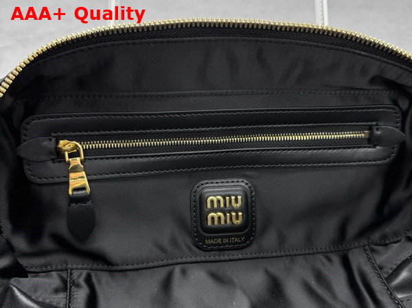 Miu Miu Beau Leather Bag Black and White 5BB173 Replica