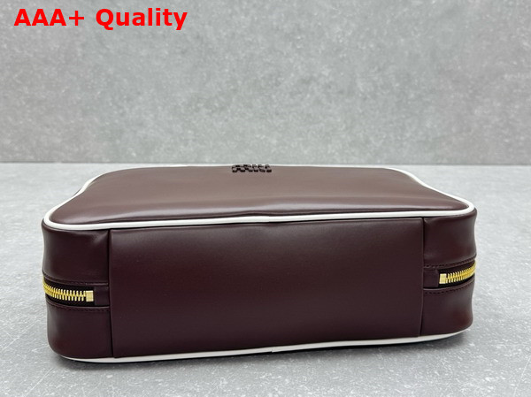 Miu Miu Beau Leather Bag Briarwood and White 5BB117 Replica