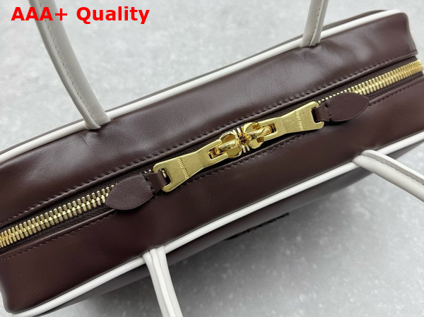 Miu Miu Beau Leather Bag Briarwood and White 5BB172 Replica