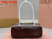 Miu Miu Beau Leather Bag Briarwood and White 5BB173 Replica