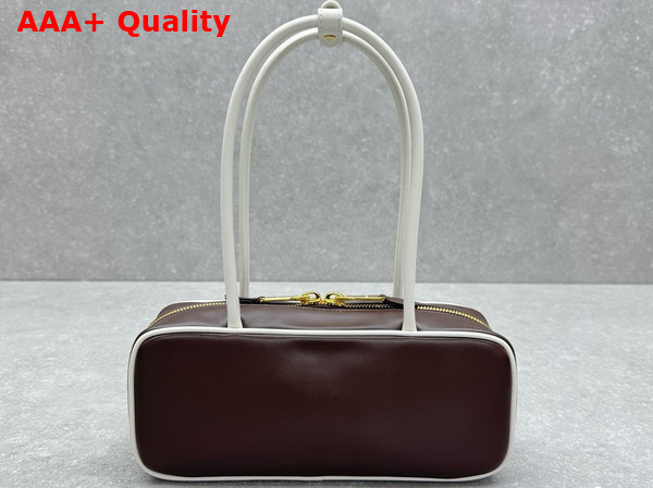 Miu Miu Beau Leather Bag Briarwood and White 5BB173 Replica