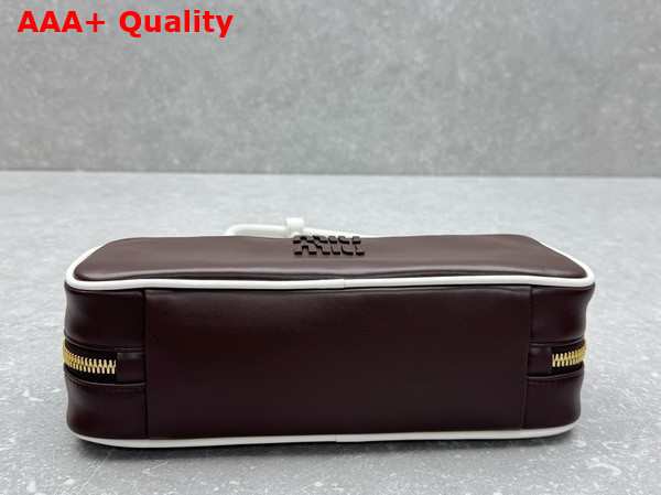 Miu Miu Beau Leather Bag Briarwood and White 5BB173 Replica