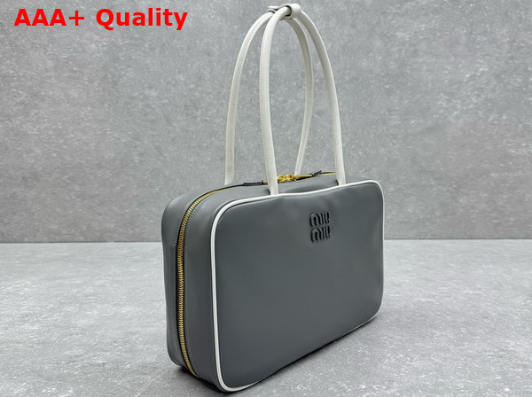 Miu Miu Beau Leather Bag Marble Gray and White 5BB117 Replica