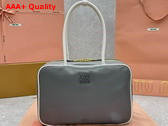 Miu Miu Beau Leather Bag Marble Gray and White 5BB117 Replica