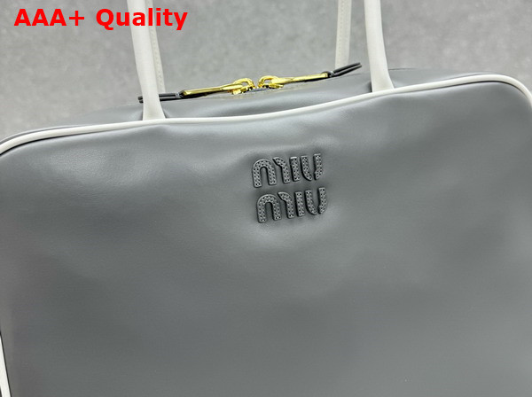 Miu Miu Beau Leather Bag Marble Gray and White 5BB117 Replica