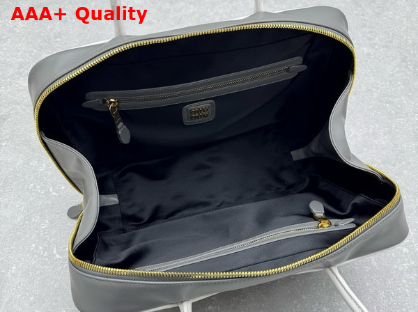 Miu Miu Beau Leather Bag Marble Gray and White 5BB117 Replica