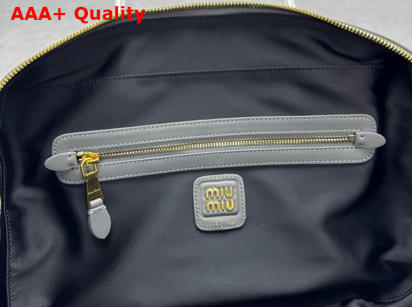 Miu Miu Beau Leather Bag Marble Gray and White 5BB117 Replica
