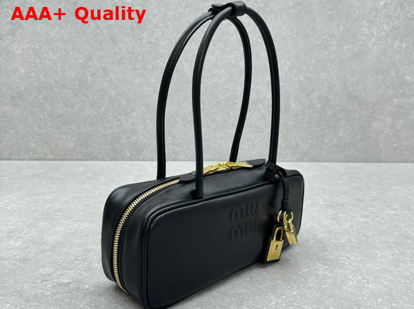 Miu Miu Beau Leather Bag in Black 5BB173 Replica