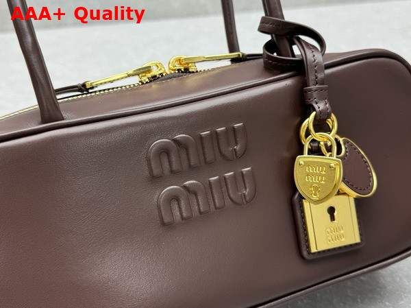 Miu Miu Beau Leather Bag in Briarwood 5BB173 Replica
