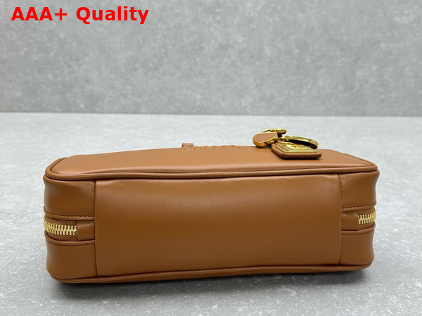 Miu Miu Beau Leather Bag in Cognac 5BB173 Replica