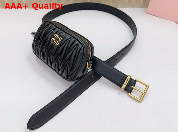 Miu Miu Belt with Matelasse Pouch in Black 5CC568 Replica