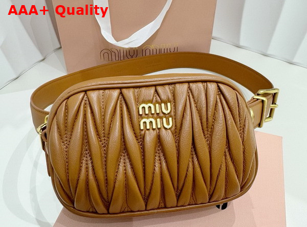 Miu Miu Belt with Matelasse Pouch in Caramel 5CC568 Replica