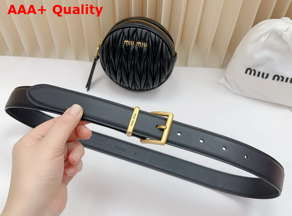 Miu Miu Belt with Round Matelasse Pouch in Black Replica