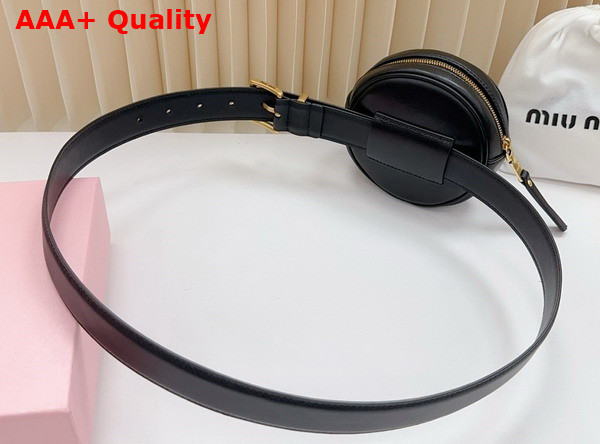 Miu Miu Belt with Round Matelasse Pouch in Black Replica