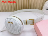 Miu Miu Belt with Round Matelasse Pouch in White Replica