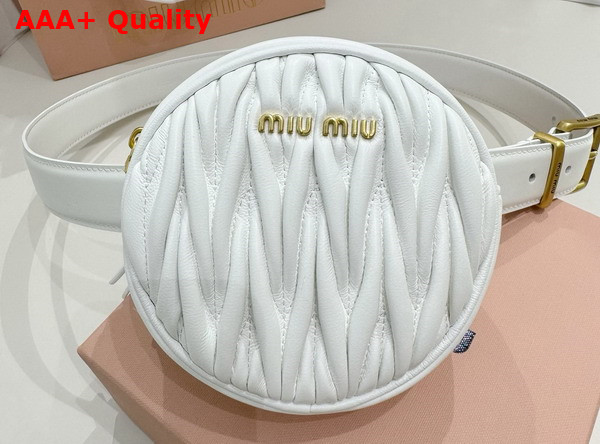 Miu Miu Belt with Round Matelasse Pouch in White Replica