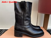Miu Miu Bleached Leather Boot in Black Replica