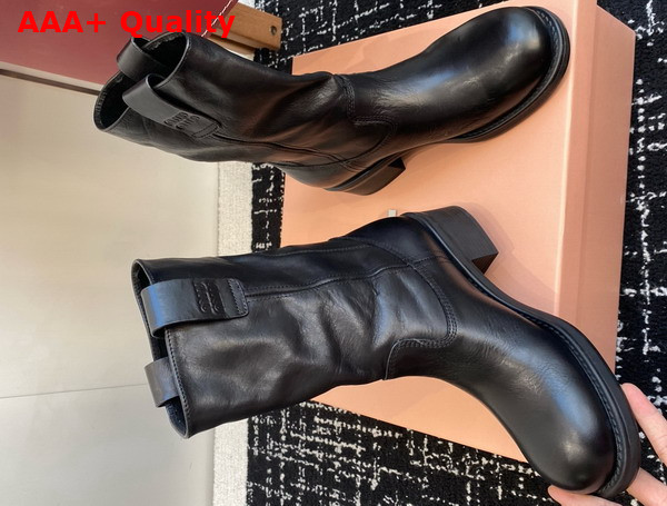 Miu Miu Bleached Leather Boot in Black Replica